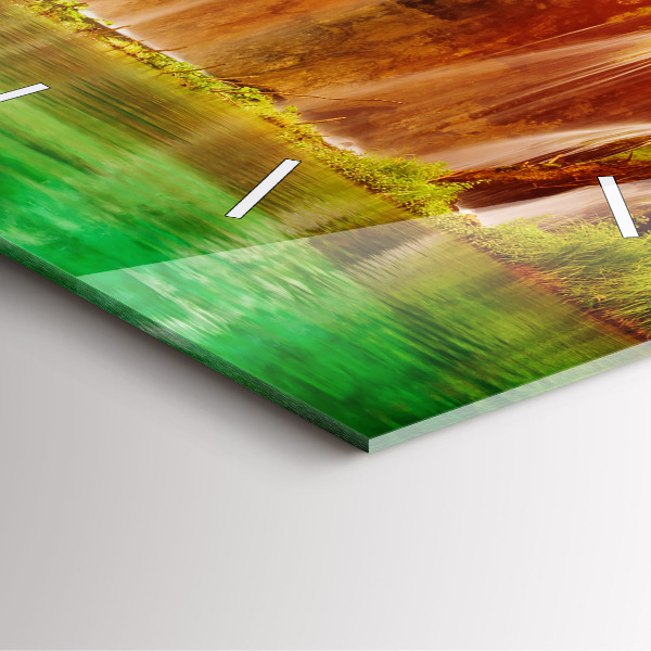 Square wall clock View of the waterfall