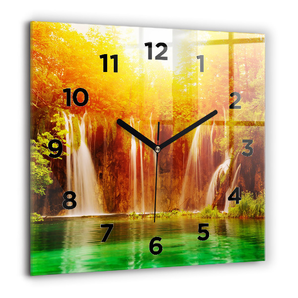 Square wall clock View of the waterfall
