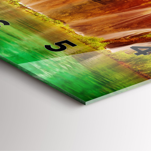 Square wall clock View of the waterfall