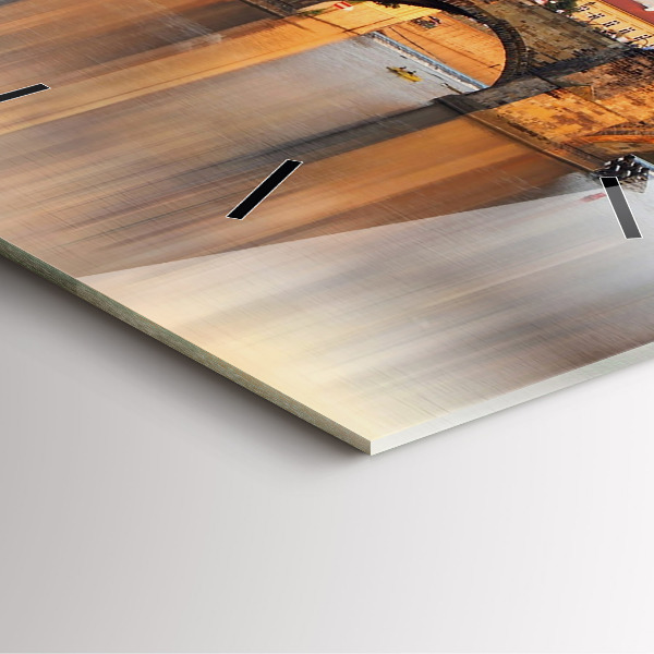 Square wall clock Panorama over the river