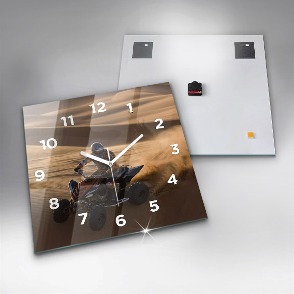 Square wall clock Quad in the desert