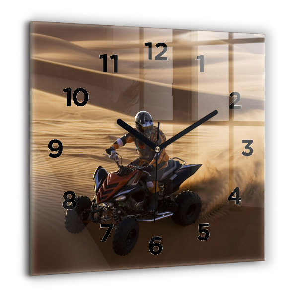 Square wall clock Quad in the desert