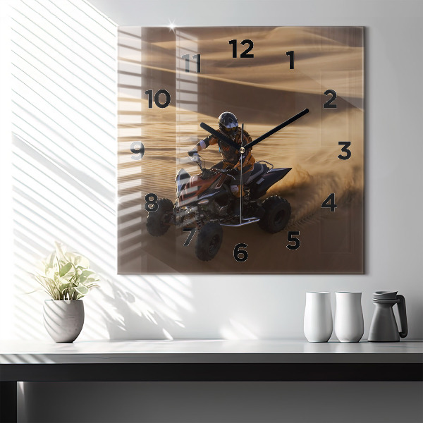 Square wall clock Quad in the desert