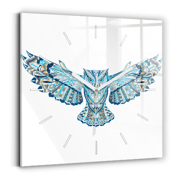 Square wall clock Owl in flight