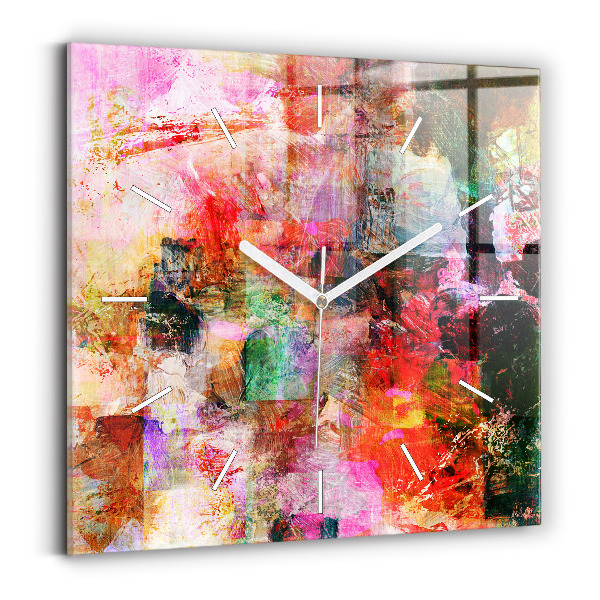 Square wall clock Abstract composition