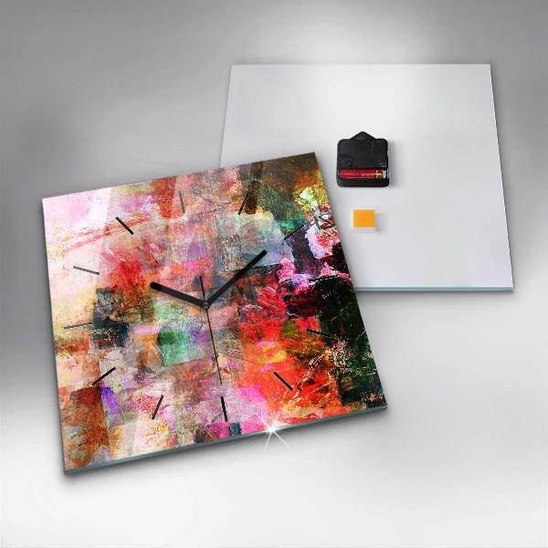 Square wall clock Abstract composition