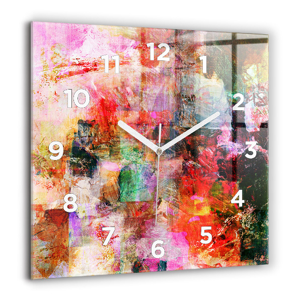 Square wall clock Abstract composition