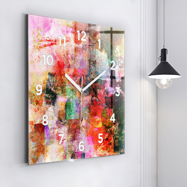 Square wall clock Abstract composition