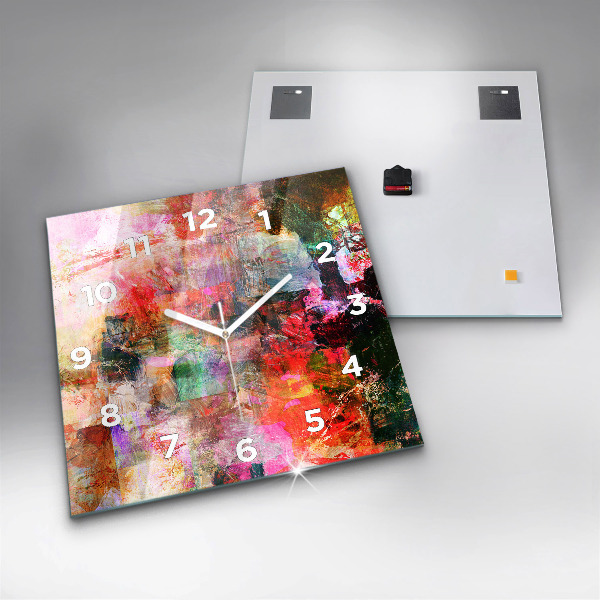 Square wall clock Abstract composition