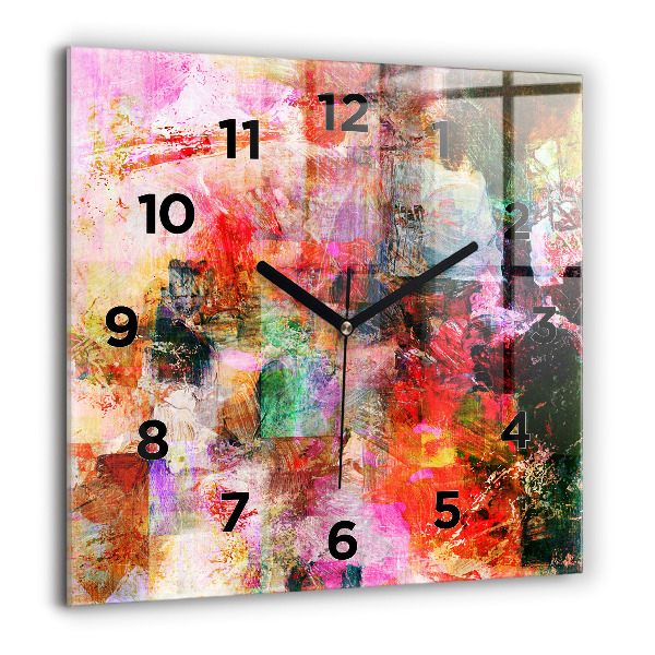 Square wall clock Abstract composition