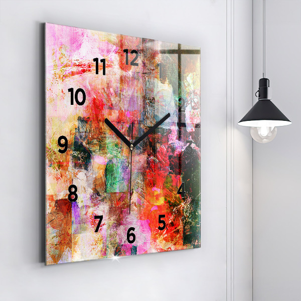 Square wall clock Abstract composition