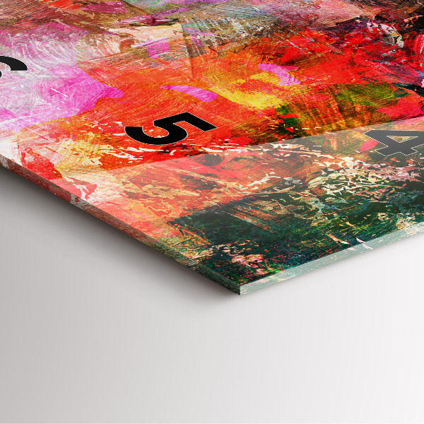 Square wall clock Abstract composition