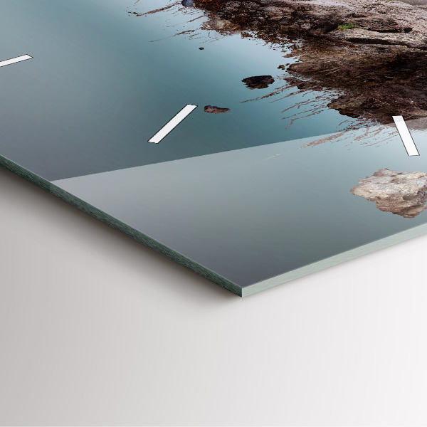 Square wall clock Flying Island and Waterfall