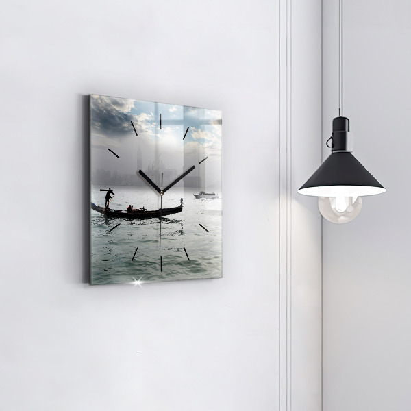Square wall clock Gondola in Venice