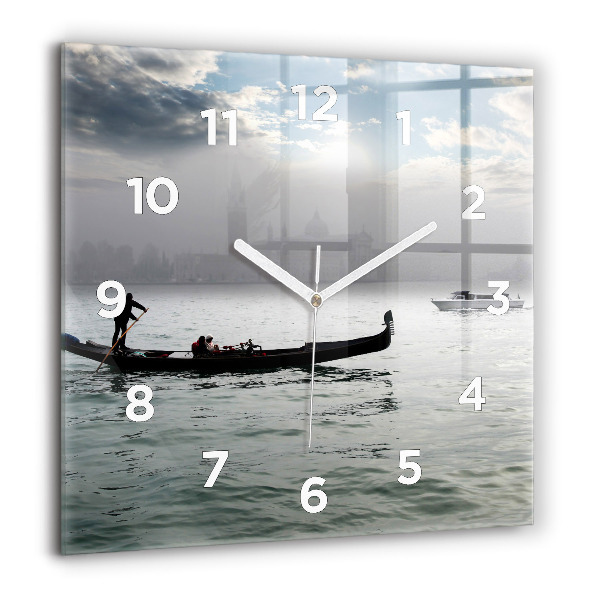 Square wall clock Gondola in Venice