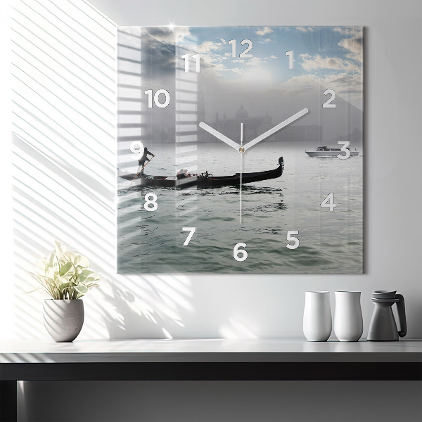 Square wall clock Gondola in Venice
