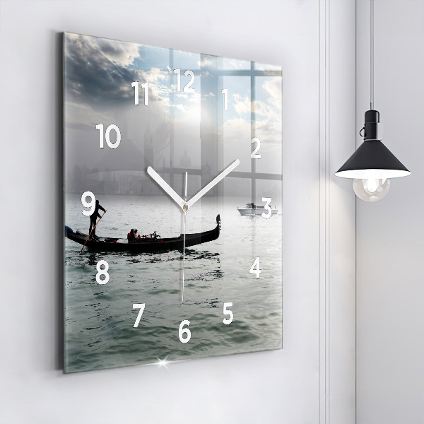 Square wall clock Gondola in Venice