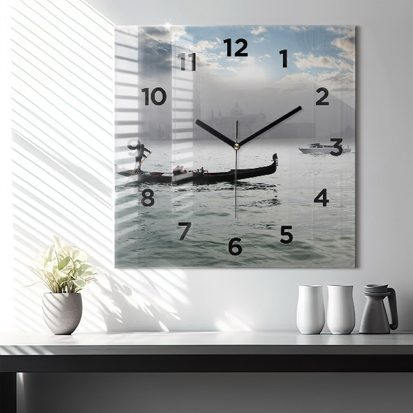 Square wall clock Gondola in Venice