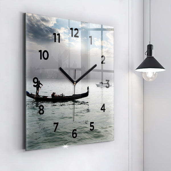 Square wall clock Gondola in Venice