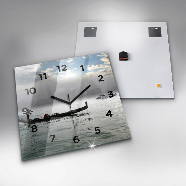 Square wall clock Gondola in Venice