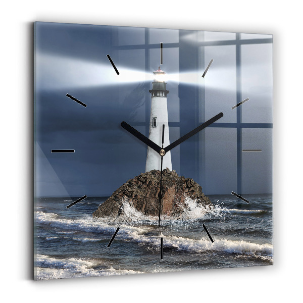 Square wall clock Lighthouse