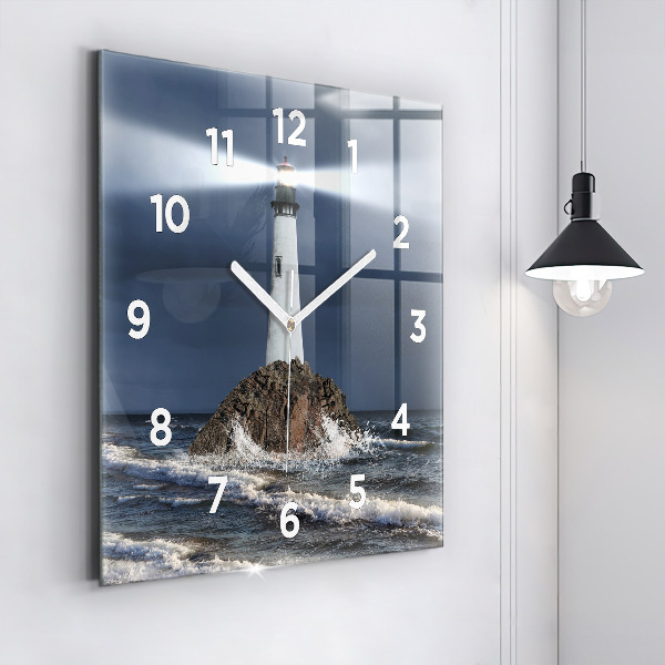 Square wall clock Lighthouse