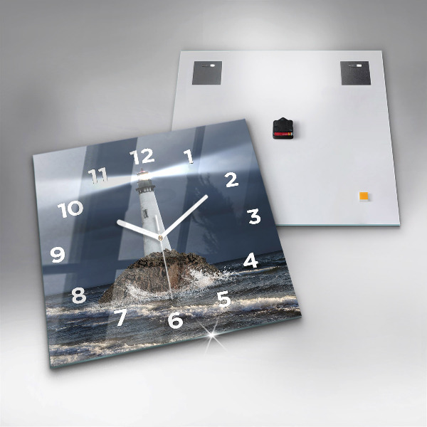 Square wall clock Lighthouse