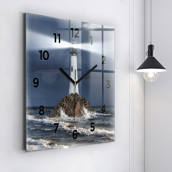 Square wall clock Lighthouse
