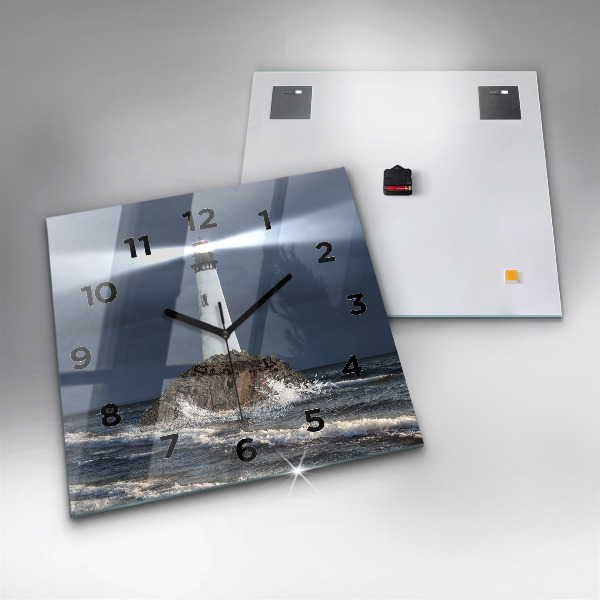 Square wall clock Lighthouse