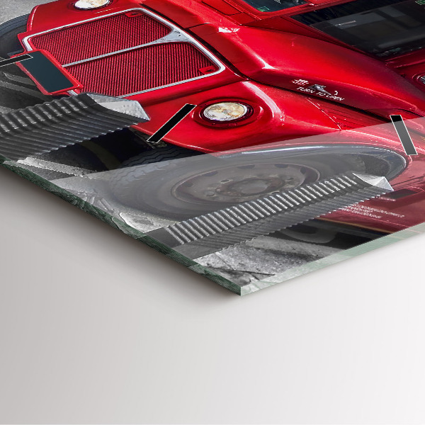 Square wall clock Red double-decker bus