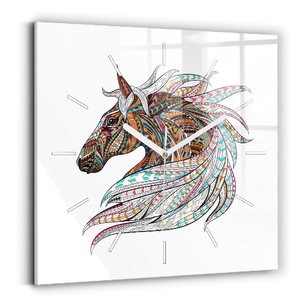 Square wall clock Horse illustration