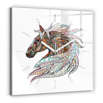 Square wall clock Horse illustration