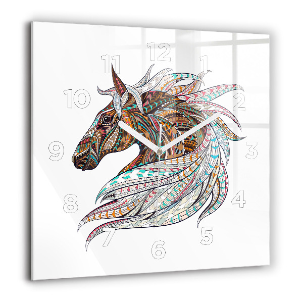 Square wall clock Horse illustration