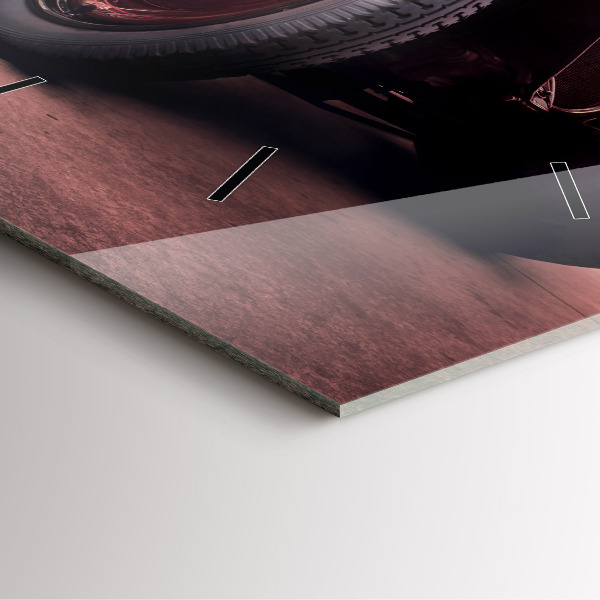 Square wall clock Vintage car