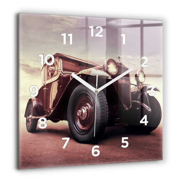 Square wall clock Vintage car
