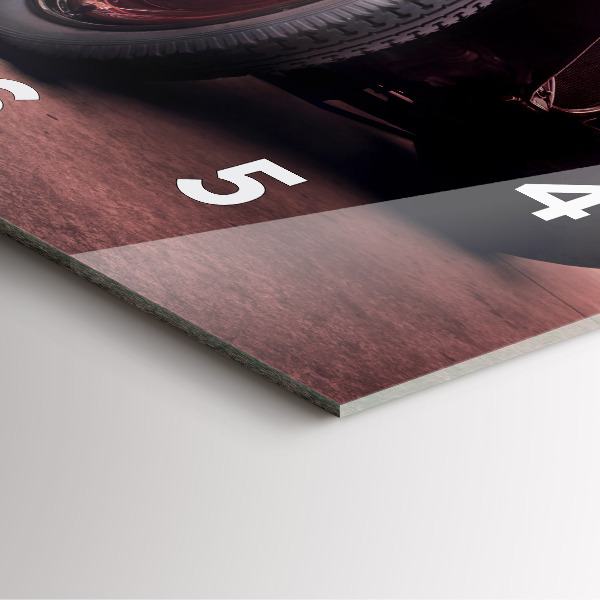 Square wall clock Vintage car