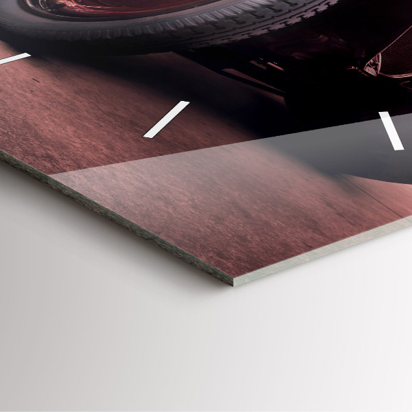 Square wall clock Vintage car