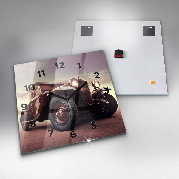 Square wall clock Vintage car