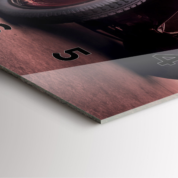 Square wall clock Vintage car