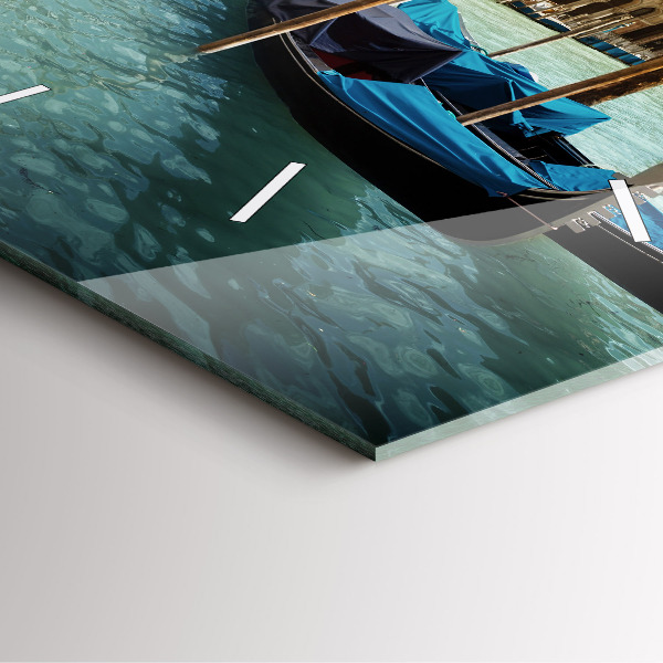 Square wall clock Gondolas Venice Italy