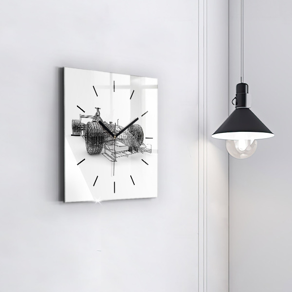 Square wall clock F1 car design