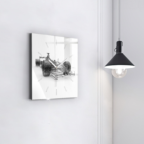 Square wall clock F1 car design