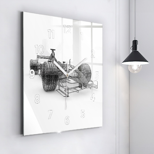 Square wall clock F1 car design