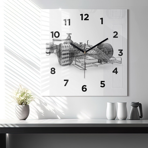 Square wall clock F1 car design