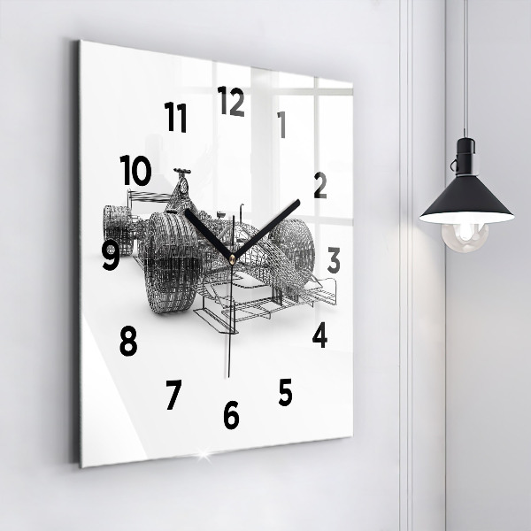 Square wall clock F1 car design