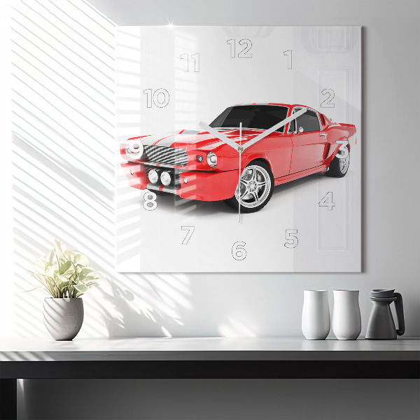 Square wall clock Sports car