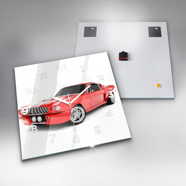 Square wall clock Sports car