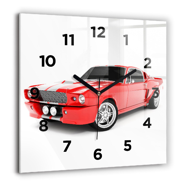 Square wall clock Sports car