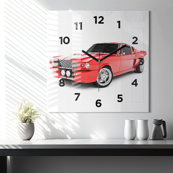 Square wall clock Sports car