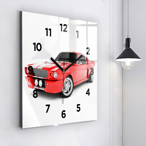 Square wall clock Sports car